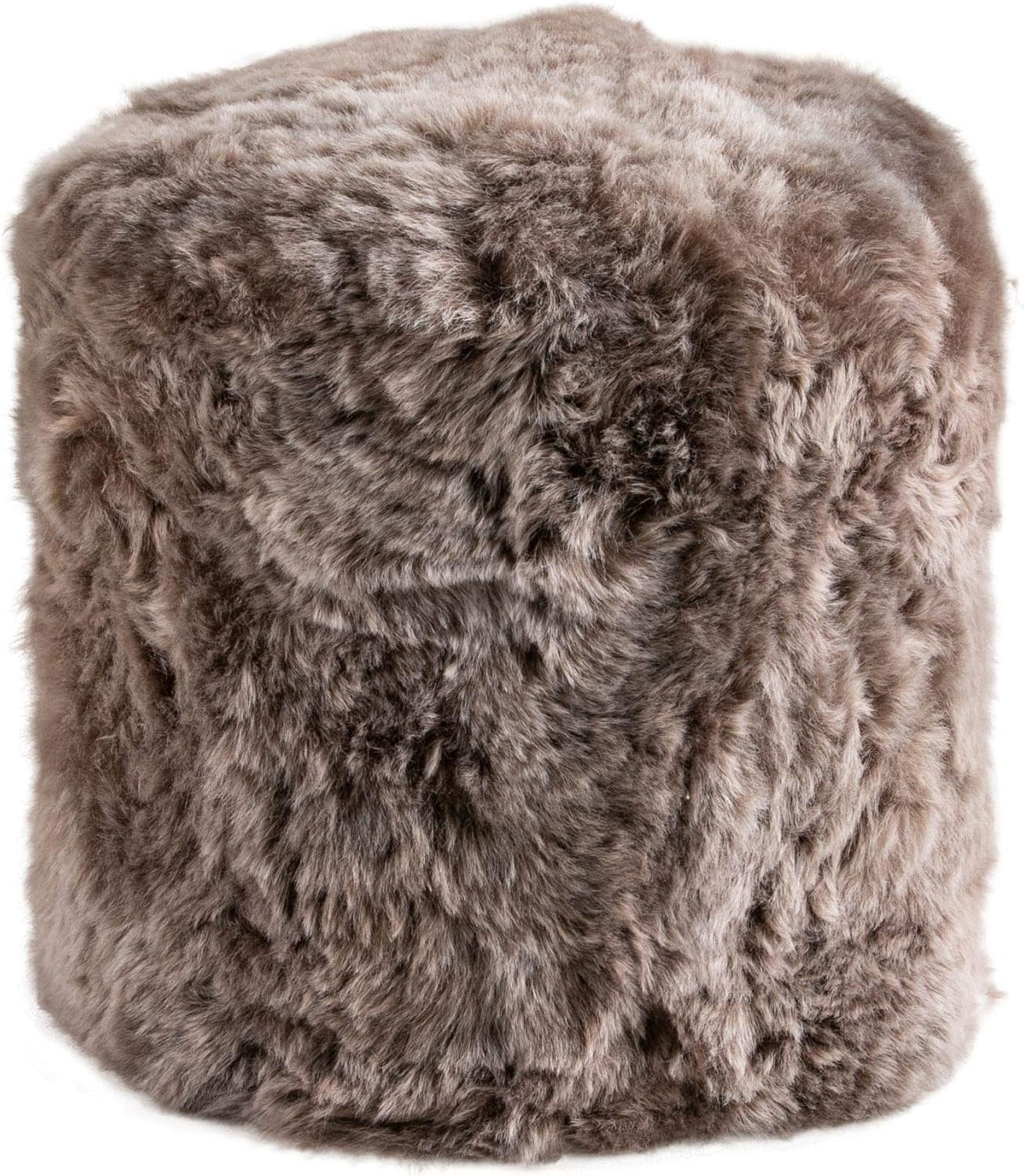 Contemporary Home Living 18" Taupe Brown Icelandic Shearling Stump Ottoman | Amazon (US)