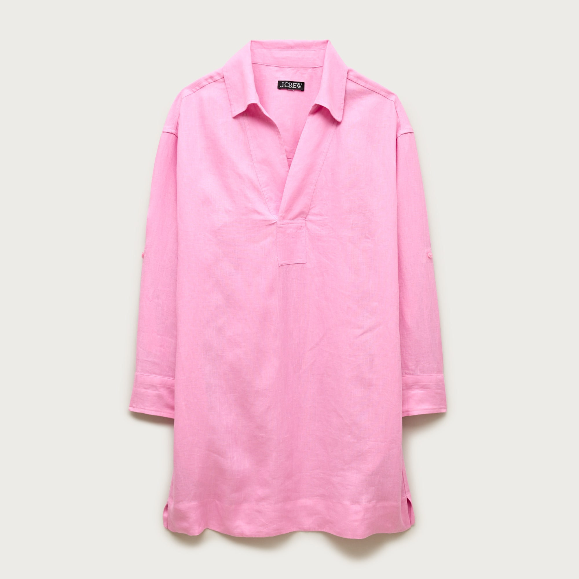 Petite V-neck popover dress in linen | J. Crew US