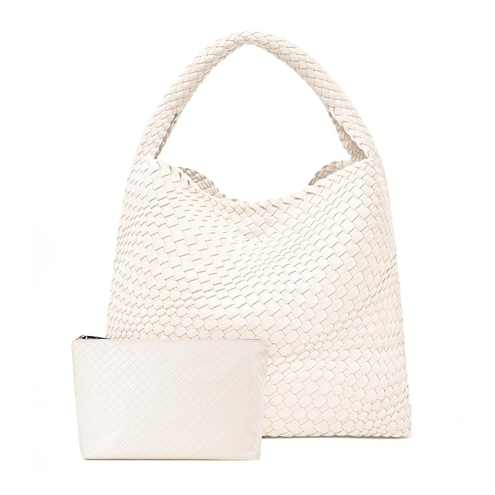 Large Woven Tote Bag for Women Weave Purse Woven Leather Handbag | Amazon (US)