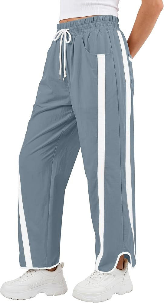 ANRABESS Women Track Pants Casual Drawstring Waist Lightweight Baggy Contrast Color Workout Barre... | Amazon (US)