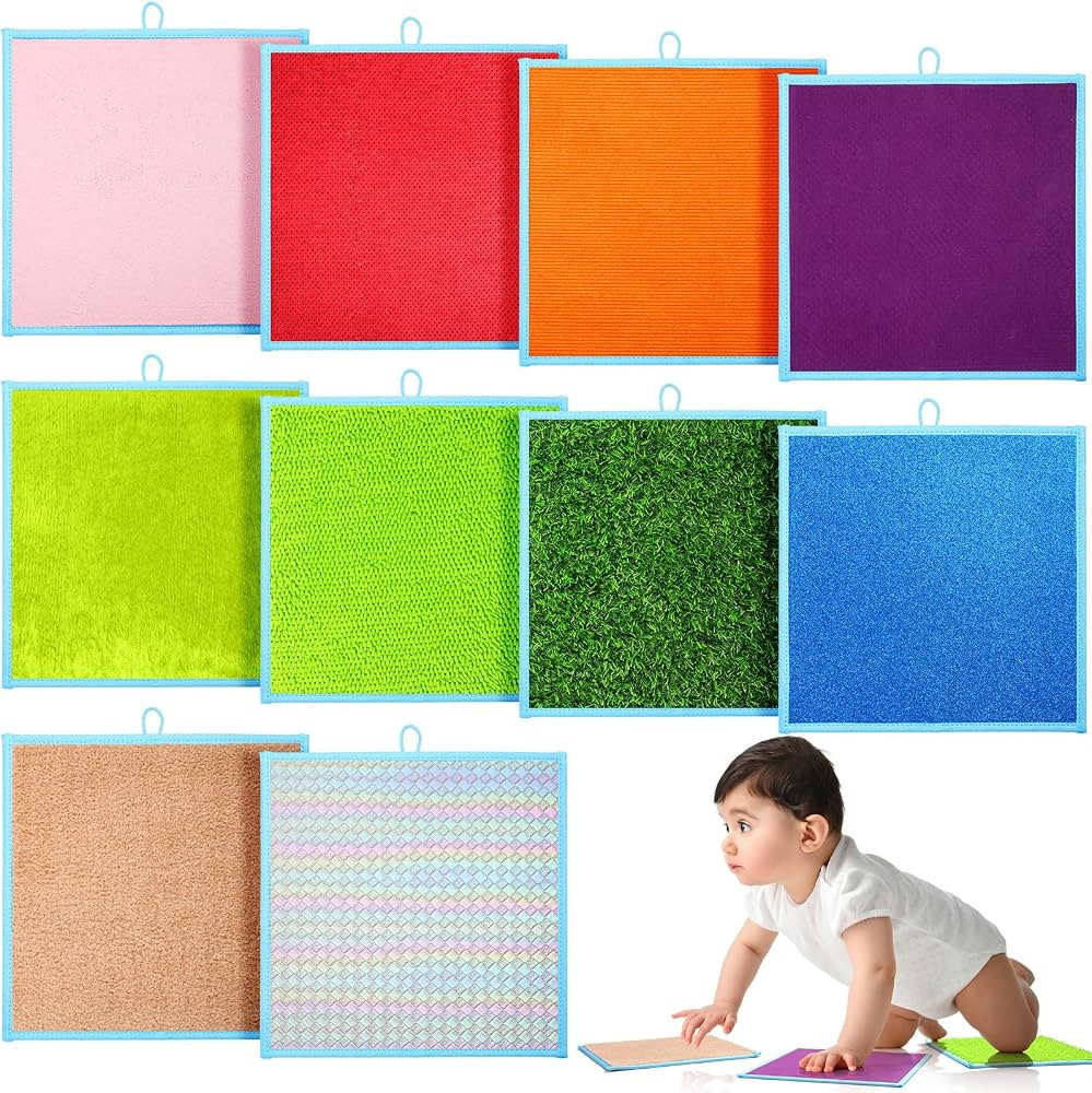10 Pcs 12 Inch Large Sensory Mats Assorted Textured Sensory Floor Tiles Wall Panel Room Equipment... | Amazon (US)