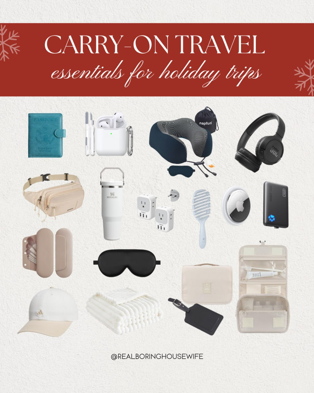 Carry-on Travel Essentials For Holiday Trips

// Travel, Travel Essentials, Travel Accessories, Best Travel Accessories, Travel Bag, Carry On Luggage, Passport Holder, Passport Holder, Airpods, Neck Pillow, Travel Neck Pillow, Headphones , Wireless Headphones, Fanny Pack, Fanny Belt Bag, Tumbler, Travel Adapter, Hair Brush, Power Bank, Make Brush Holder, Sleep Mask, Toiletry Bag, Travel Hat, Travel Blanket, Luggage Tag 

 #LTKFindsUnder100 #LTKStyleTip #LTKTravel