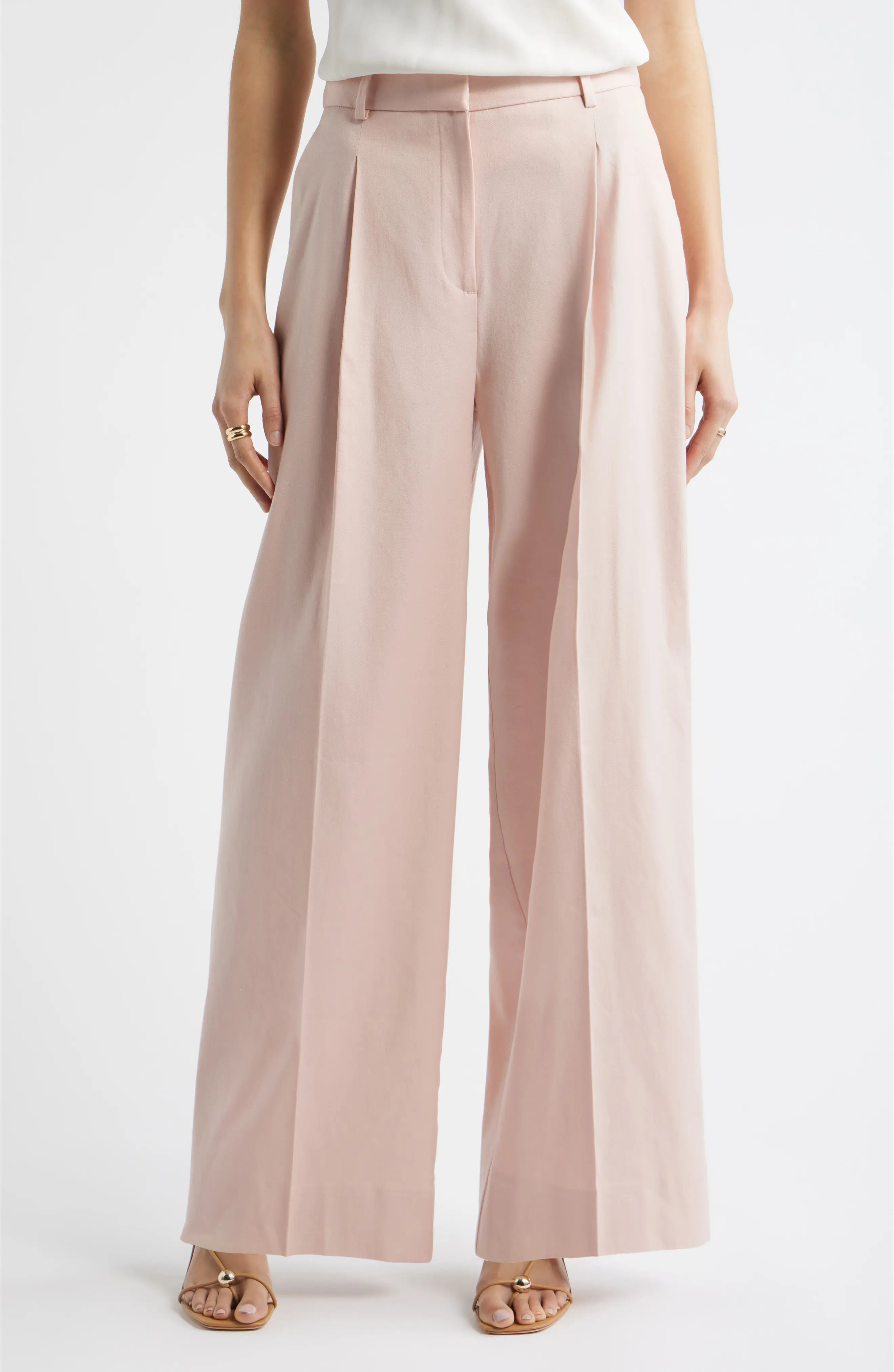 Pleated Linen Blend Wide Leg Pants (Women) | Nordstrom | Nordstrom