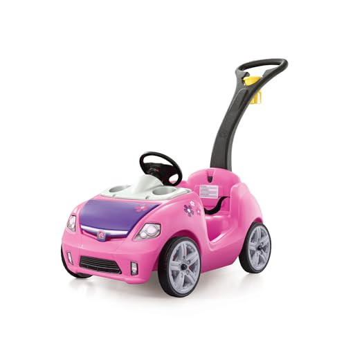 Step2 Whisper Ride II Kids Push Cars, Ride On Car, Seat Belt, Horn, Toddlers Ages 1.5 – 4 Years Old, Max Weight 50 lbs., Quick Storage, Stroller Substitute, Pink | Amazon (US)