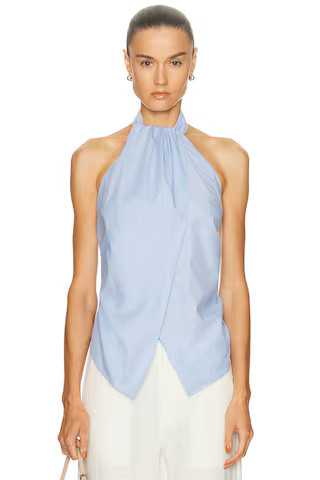 Oxford Halter Tie Back Top | FWRD 