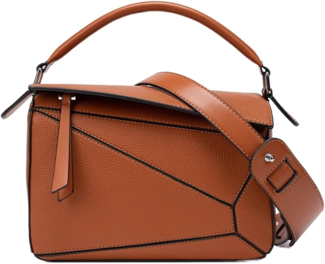 Womens Geometric Design Handbags, 9.6x4.1x6.7in Lychee Grain Crossbody Bag Mini Top Handle Bag fo... | Amazon (US)