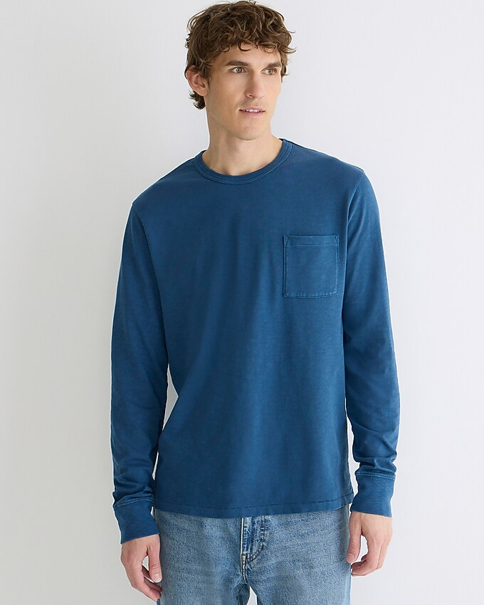 Garment-dyed slub cotton long-sleeve T-shirt | J. Crew US