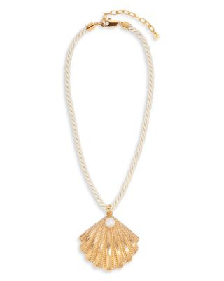 Ettika Cultured Freshwater Pearl Scalloped Shell Cord Pendant Necklace in 18K Gold Plated, 15-20 | Bloomingdale's (US)