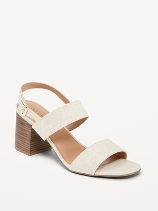 Canvas Block-Heel Sandals for Women | Old Navy (US)