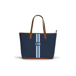 Savannah Zippered Tote - Monogram Stripe | Barrington Gifts