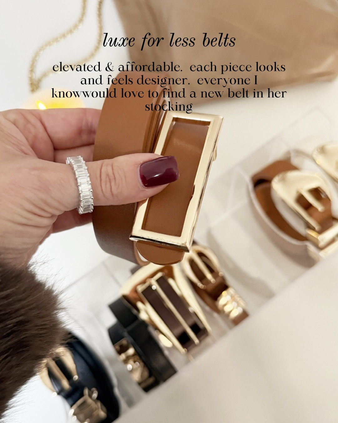 LUXE FOR LESS BELTS — DESIGNER LOOK FOR EVERYDAY WEAR! Elevated and affordable pieces that look and feel designer without the price tag. The neutral tones and polished hardware make these belts easy to style with denim, trousers, dresses, and coats. Everyone I know would love finding one of these in her stocking — such a chic, wearable upgrade.

#Amazon #TheHillaryStyle #DesignerInspired #AffordableStyle #WardrobeEssentials #NeutralAccessories #EverydayChic #LuxuryForLess #GiftableFinds #AmazonFashion 

 #LTKmomlife #LTKOver40 #LTKFindsUnder50