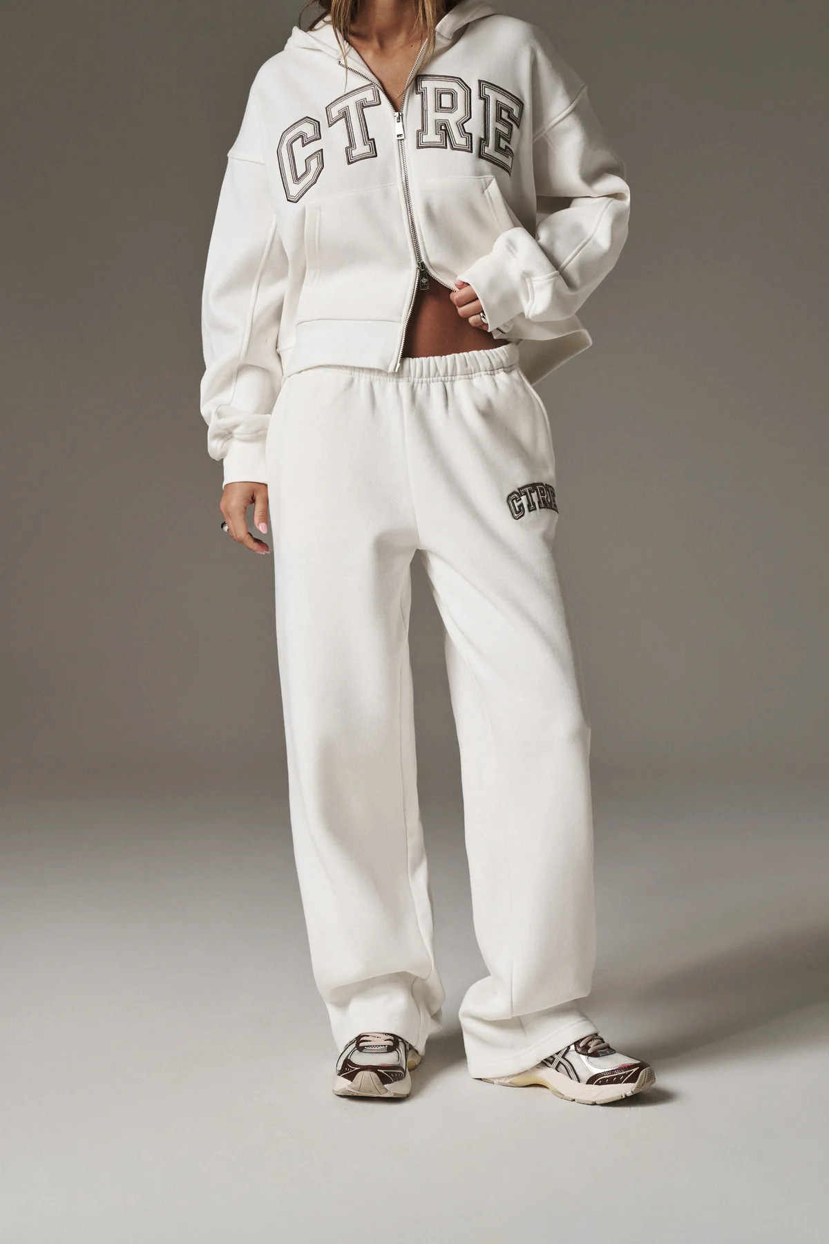 CTRE WIDE LEG JOGGERS - OFF WHITE | The Couture Club