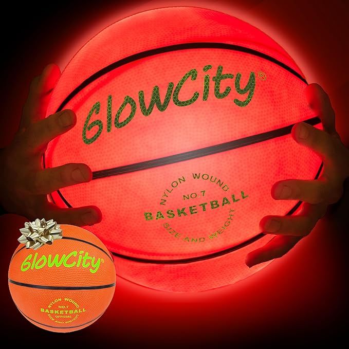 GlowCity Glow in The Dark Basketball for Teen Boy - Glowing Red Basket Ball, Light Up LED Toy for... | Amazon (US)