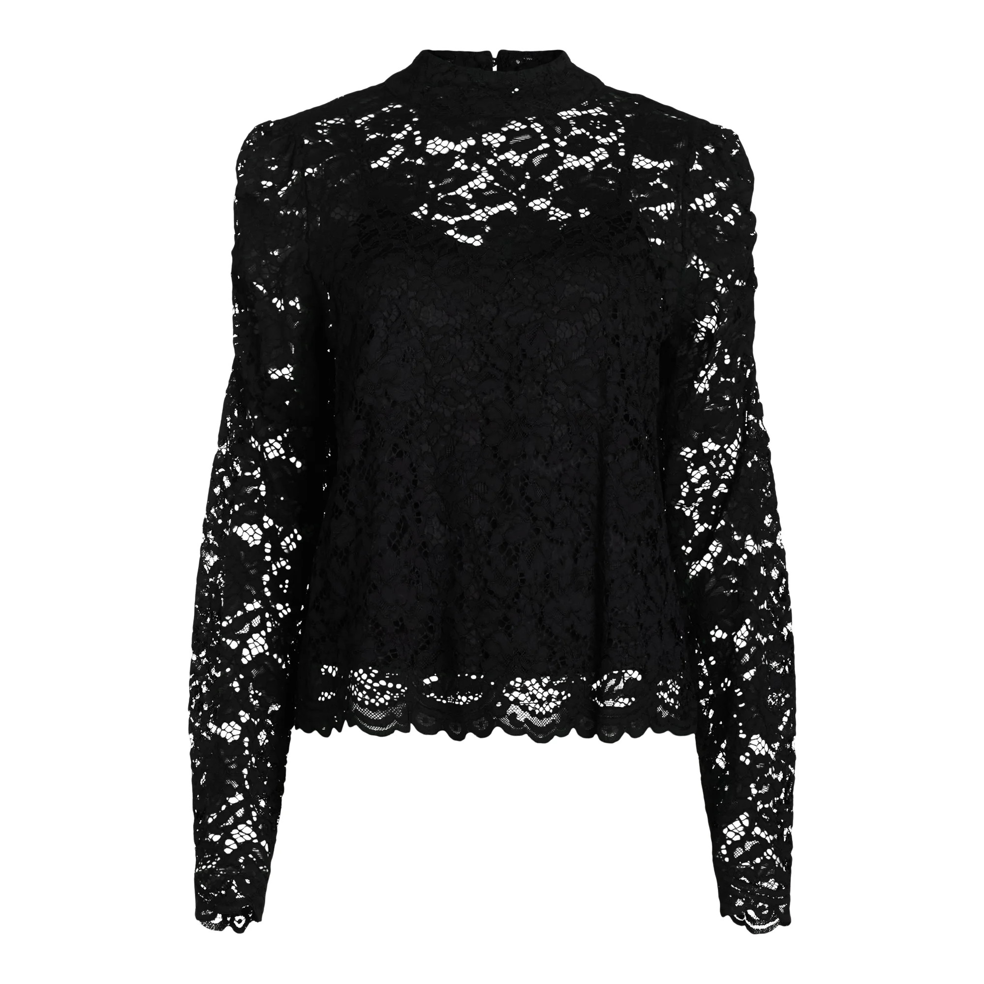 Scoop Women’s Lace Blouse with Puff Sleeves, Sizes XS-XXL | Walmart (US)