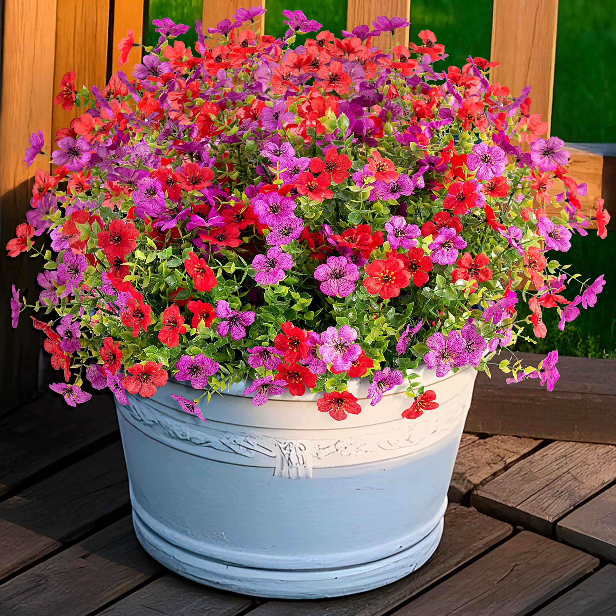 Artificial Fake Plants Flowers for Outdoor Spring Summer Decor, 12 Bundles Faux Silk Daisy for Pl... | Amazon (US)