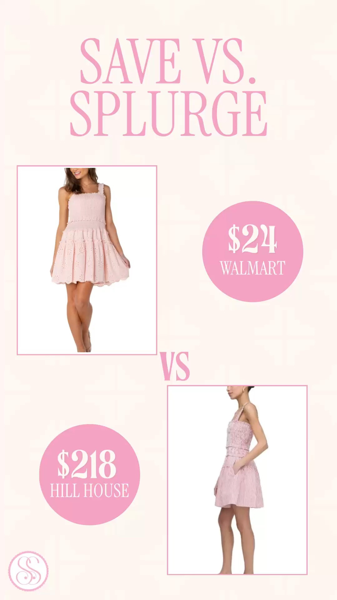 Hill House Azalea Nap Dress look for less | Walmart summer dress | smocked mini dress | eyelet dress | designer look for less

Save vs. splurge: the $218 Hill House Azalea Nap Dress look just showed up at Walmart for $24.

This Walmart smocked ruffle mini has the same sweet summer dress energy for way less: square neckline, smocked bodice, elastic straps, ruffle detail, fit-and-flare mini silhouette, textured woven cotton, eyelet skirt, and that easy Nap Dress-style silhouette. 

100% cotton. Machine washable. Fully stocked as of now, and also available in blue.

This is such a good Walmart summer dress for brunch, bridal showers, baby showers, church, graduation parties, vacation outfits, beach town shopping, lake weekends, girls trips, garden parties, casual wedding weekend plans, resort days, date night, and everyday warm-weather outfits.

Style it with gold sandals, raffia slides, pearl earrings, white sandals, flat sandals, a straw tote, a woven clutch, or a denim jacket for an easy preppy summer outfit.

Hill House Azalea Nap Dress look for less, Hill House look for less, Hill House inspired dress, Hill House Nap Dress style, Walmart summer dress, Walmart dress, Walmart fashion finds, Walmart style, Celebrity Pink dress, smocked mini dress, smocked dress, pink mini dress, blue mini dress, eyelet dress, cotton mini dress, 100 cotton dress, square neck dress, ruffle dress, fit and flare dress, summer dress, summer dresses women, bridal shower dress, baby shower dress, vacation dress, wedding guest dress, preppy summer dress, feminine summer dress, designer look for less

#LTKFindsUnder50 #WalmartFinds #WalmartStyle #HillHouse #NapDress #SummerDress #LookForLess

#LTKSeasonal #LTKWedding #LTKootd