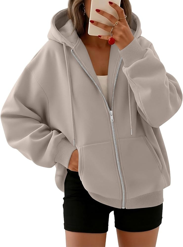 Trendy Queen Womens Zip Up Hoodies 2026 Oversized Sweatshirt | Amazon (US)
