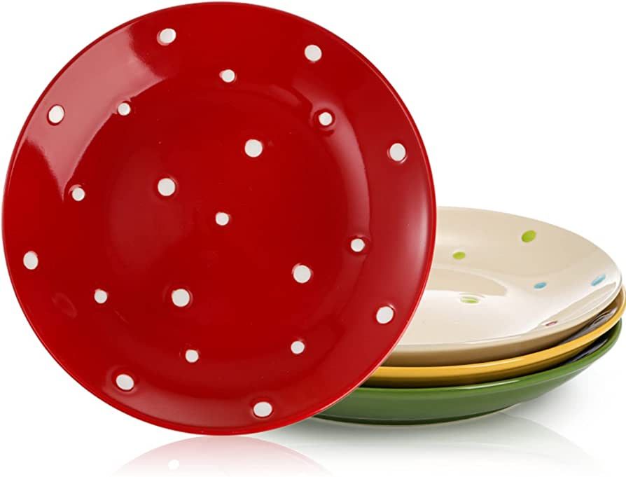 AVLA Ceramic Dessert Plates Set of 4, 8 Inches Porcelain Salad Serving Plates, Appetizer Plates f... | Amazon (US)