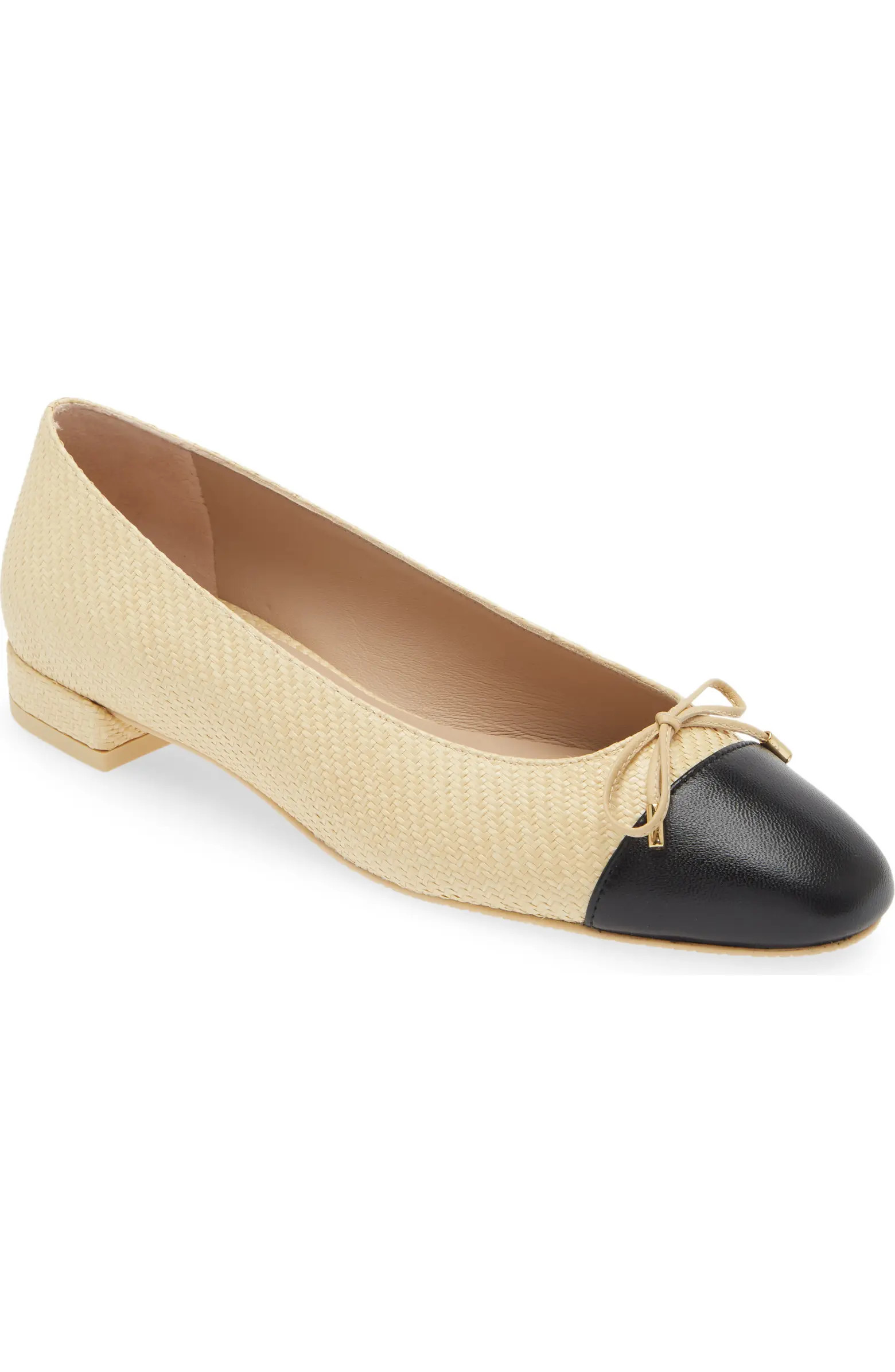 Sleek Cap Toe Bow Flat (Women) | Nordstrom