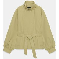 Zara - High-Neck Jacket With Belt - Light Khaki - S - Woman | Zara UK