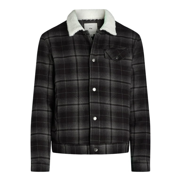 Free Assembly Men's Faux Shearling Lined Jacket, Sizes S-3XL | Walmart (US)