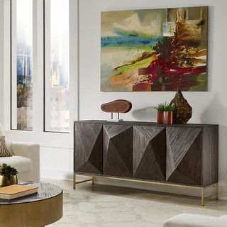 Moffit Antique Gold Finish Angled Reclaimed Wood Buffet by iNSPIRE Q ModernBrand: iNSPIRE QShare ... | Bed Bath & Beyond