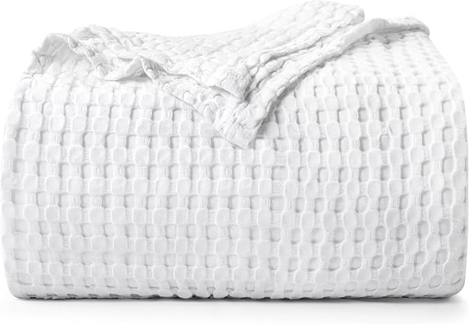 Utopia Bedding Cotton Waffle Blanket 300 GSM (White - 90x90 Inches) Soft Lightweight Breathable B... | Amazon (US)