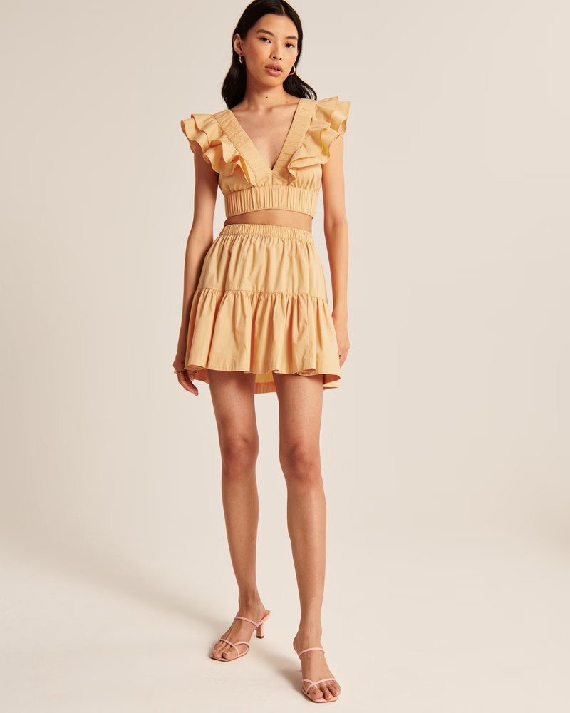 Women's Poplin Volume Mini Skirt | Women's The A&F Getaway Shop | Abercrombie.com | Abercrombie & Fitch (US)