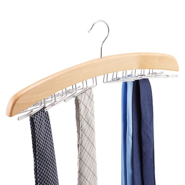 Natural 24-Tie Wooden Hanger | The Container Store