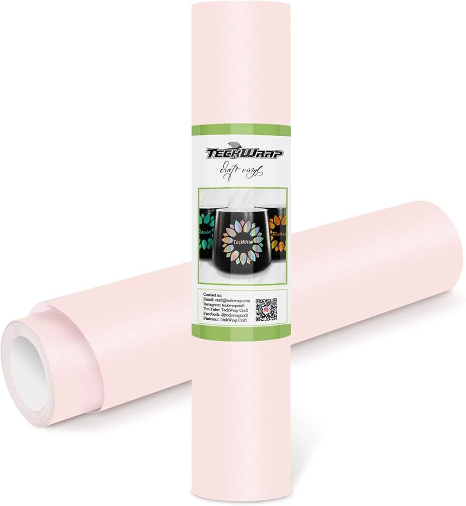TECKWRAP Permanent Adhesive Vinyl 12" x 10ft, Matte Light Pink | Amazon (US)