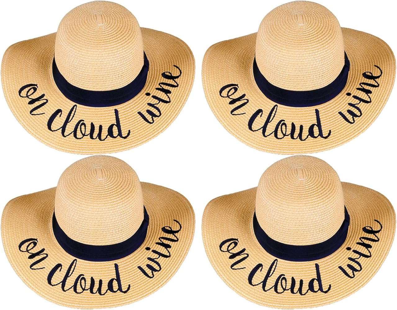 Funky Junque Womens Friends & Family Vacation Embroidered Floppy Beach Sun Hat Bundle | Amazon (US)