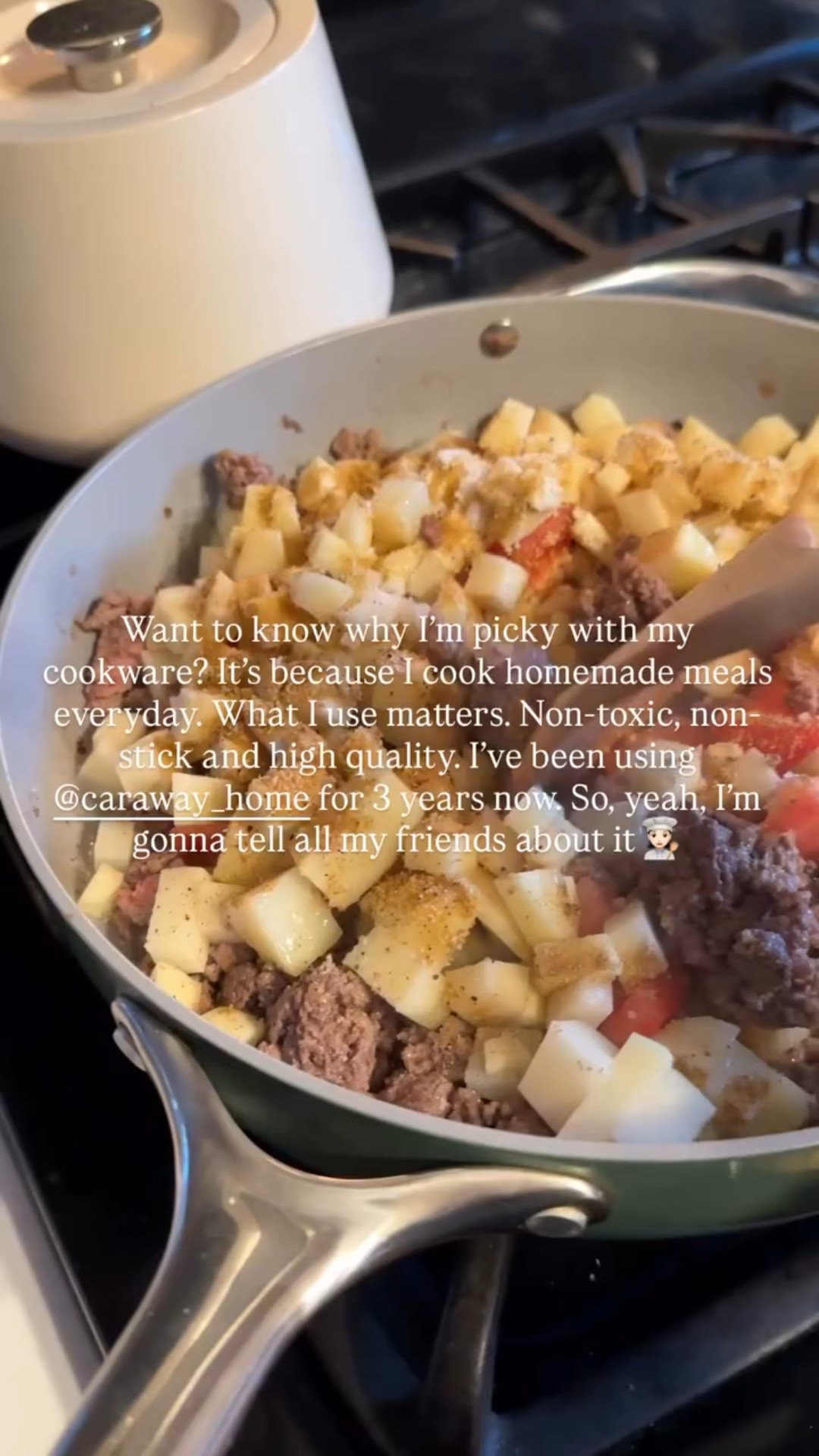 Want to know why I’m picky with my cookware? It’s because I cook homemade meals everyday. What I use matters. Non-toxic, non-stick and high quality. I’ve been using @caraway_home for 3 years now. So, yeah, I’m gonna tell all my friends about it👩🏻‍🍳

Caraway Home discount code: MMACE

#LTKfoodie #LTKHome #LTKmomlife