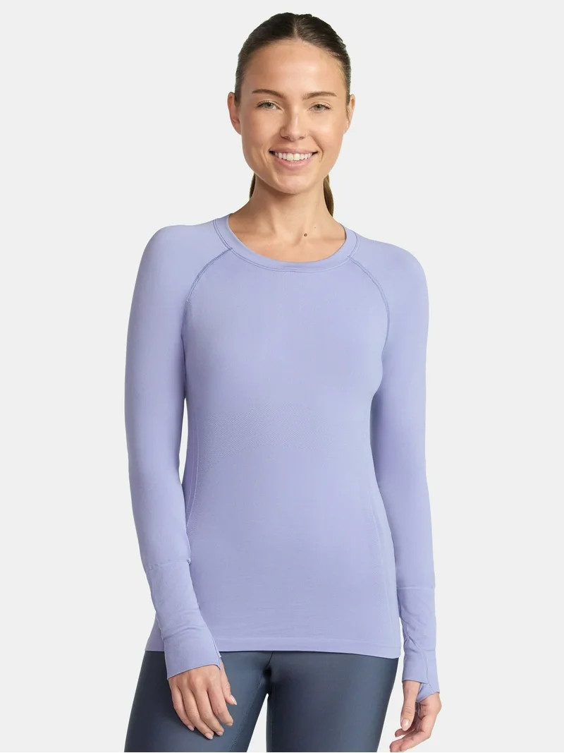 Avia Camiseta sin Costuras de Mujer de Manga Larga, Tallas XS-XXXL | Walmart (US)