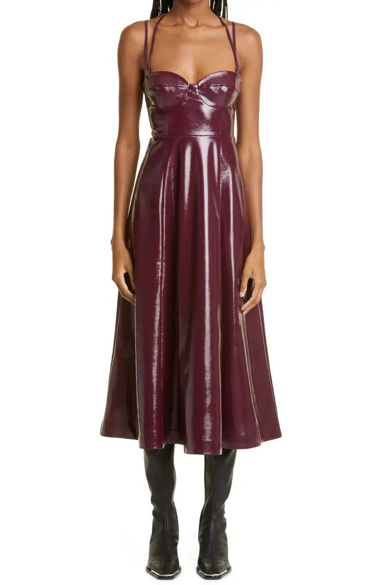 STAUD Faux Leather Fit & Flare Dress | Nordstrom | Nordstrom