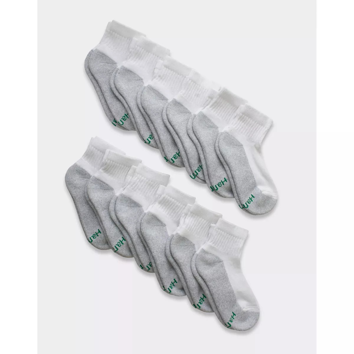 Hanes Boys' 12pk Cushioned Ankle Athletic Socks - White S | Target