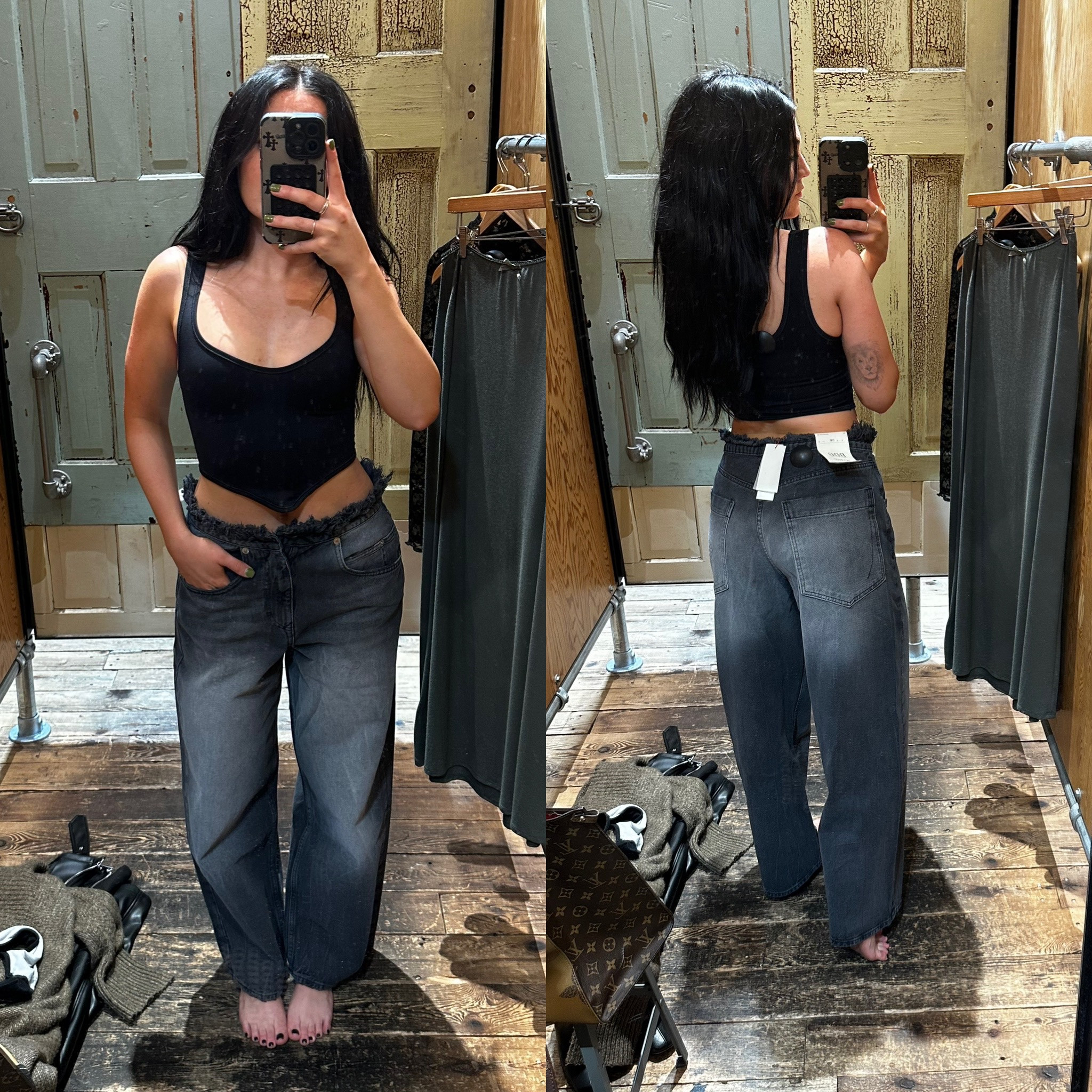 Size small top — UNREAL, so flattering 
Jeans are my true size 27 - they sit low on the hips, could do 26 as well. 

#LTKHolidaySale #LTKSeasonal #LTKCyberWeek