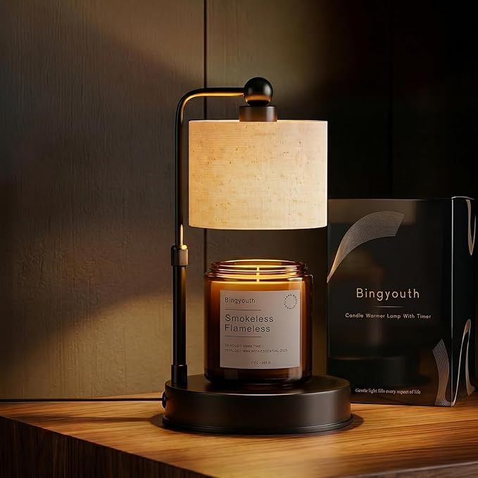 Candle Warmer Lamp with Timer, Modern Farmhouse Candle Warmer, Height Adjustable & Dimmable Elect... | Amazon (US)