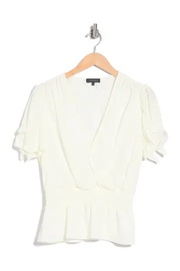 Surplice Ruffle Sleeve Smocked Top | Nordstrom Rack