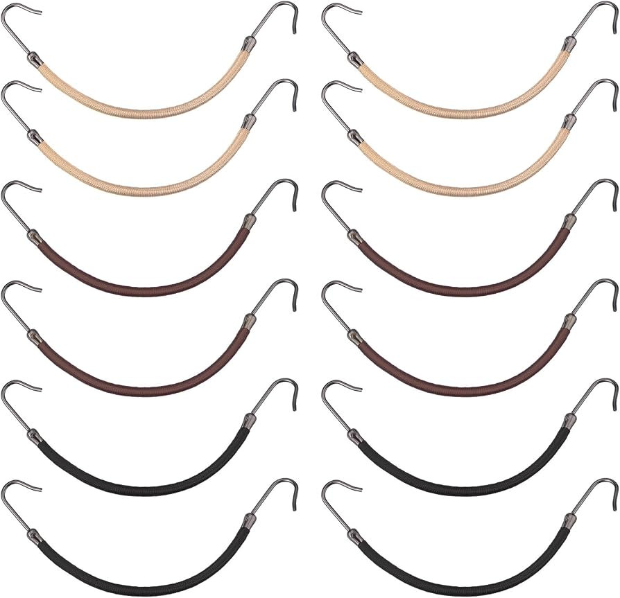 Hotop 15 Pieces Elastic Hook Hair Tie Styling Ponytail Holder Hooks Cord for Long Curly Hair (Bla... | Amazon (US)