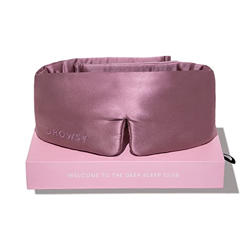 DROWSY Silk Sleep Mask - Face-Hugging, Padded Cocoon for Luxury Sleep in Total Darkness - 100% Pure Mulberry Silk (Damask Rose) | Amazon (US)