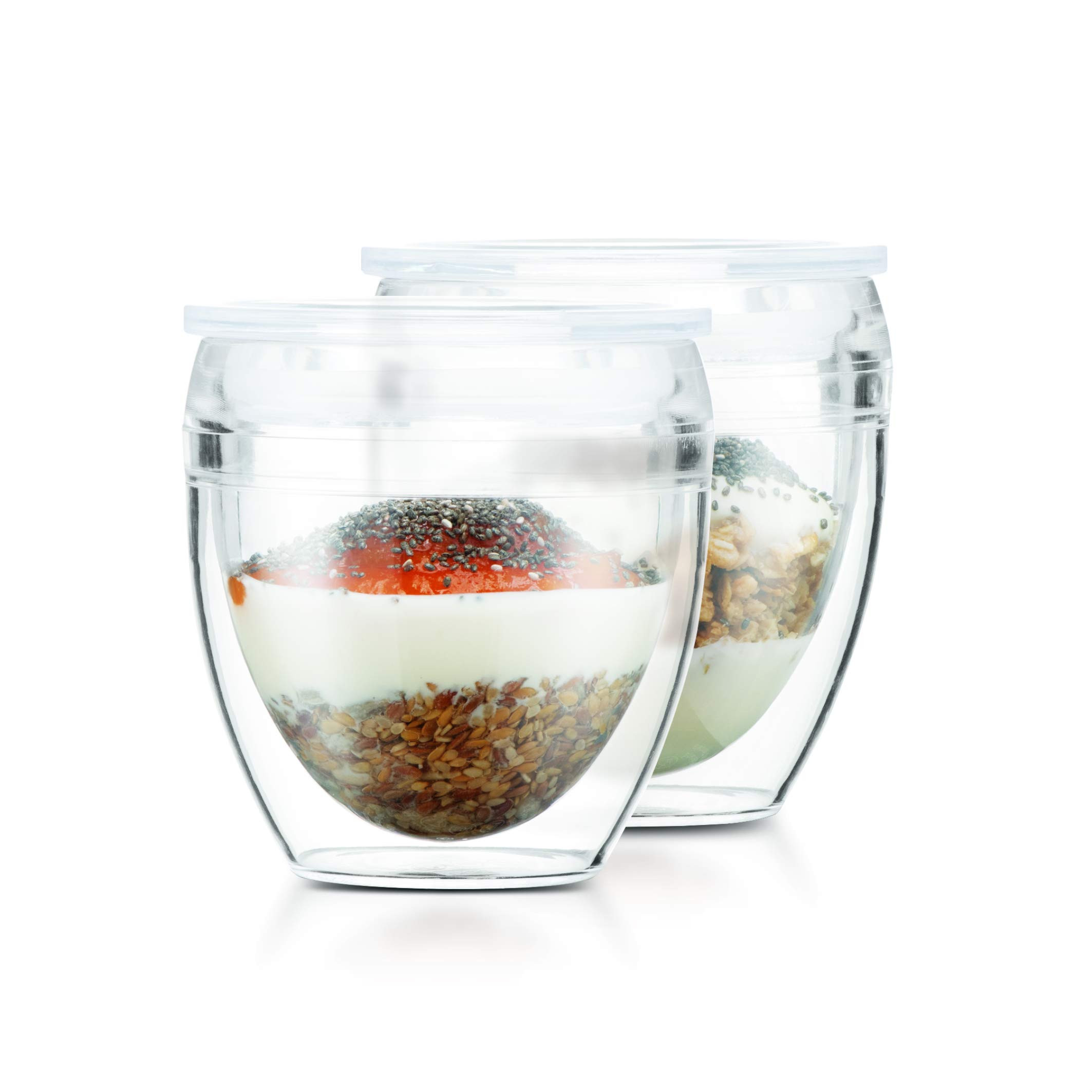 Bodum 10oz Pavina Reusable Double Wall Tumblers with Lid, BPA-Free Plastic, Hot and Cold Drinks, ... | Amazon (US)