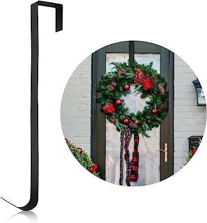 LOVEINUSA 16 inch Wreath Hanger for Front Door Christmas Decoration Metal Over The Door Single Ho... | Amazon (US)