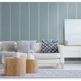 NextWall Blue Stream Faux Board and Batten Vinyl Peel and Stick Wallpaper Roll (30.75 sq. ft.) NW... | The Home Depot