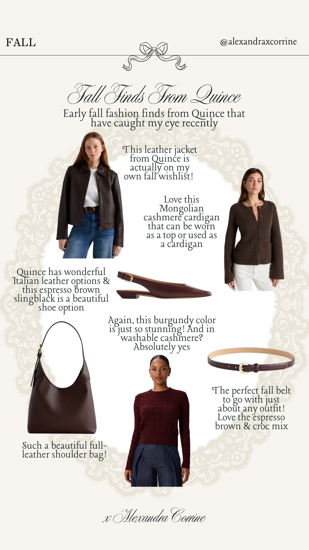 Fall finds from Quince 🍂 early fall fashion finds from Quince that have caught my eye recently 🤎

Quince, women’s fall fashion finds, chic fall style, espresso brown, burgundy, leather, trench, sweater, jeans, boots, fall outfit ideas, cashmere

#LTKSeasonal #LTKootd