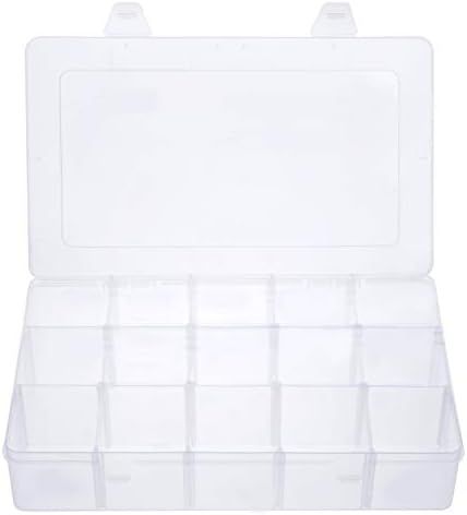 Gospire 15 Large Grids Clear Plastic Jewelry Box Organizer Storage Container with Removable Dividers | Amazon (US)