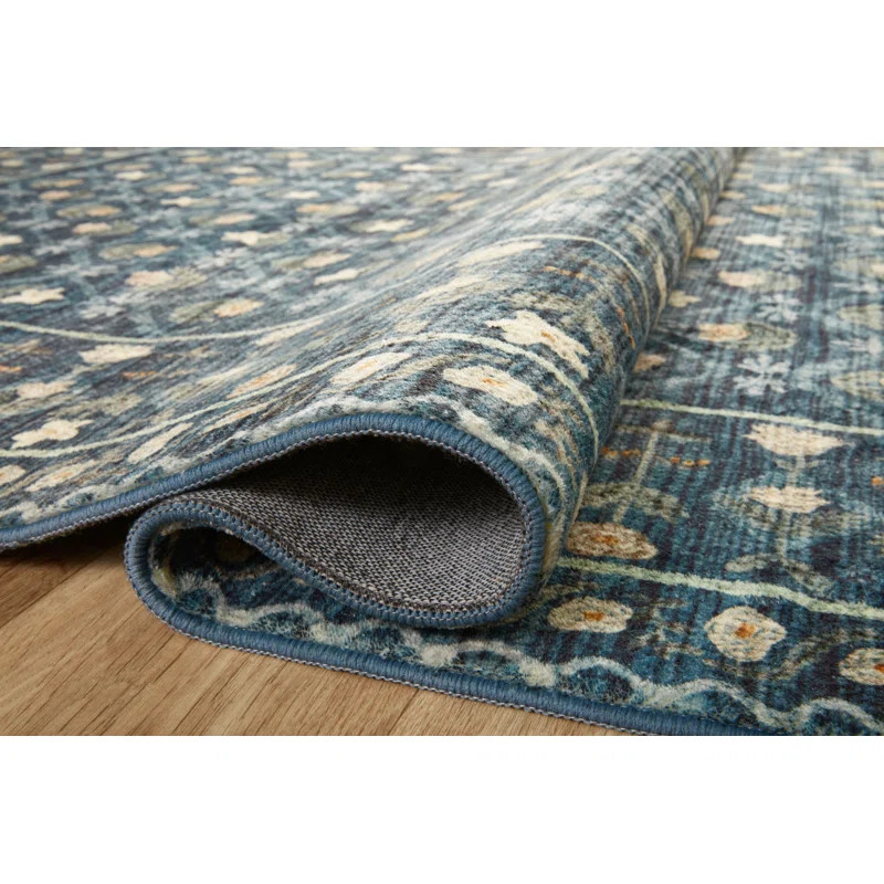 Rifle Paper Co. x Loloi Eden EDE-03 Lattice Indigo Rug feat. CloudPile | Wayfair North America