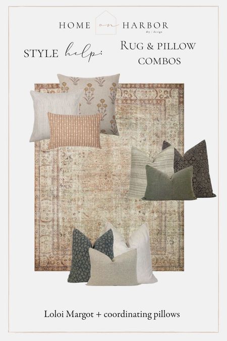 Loloi Margot rug with coordinating pillow combination options 

#LTKhome #LTKSeasonal #LTKstyletip