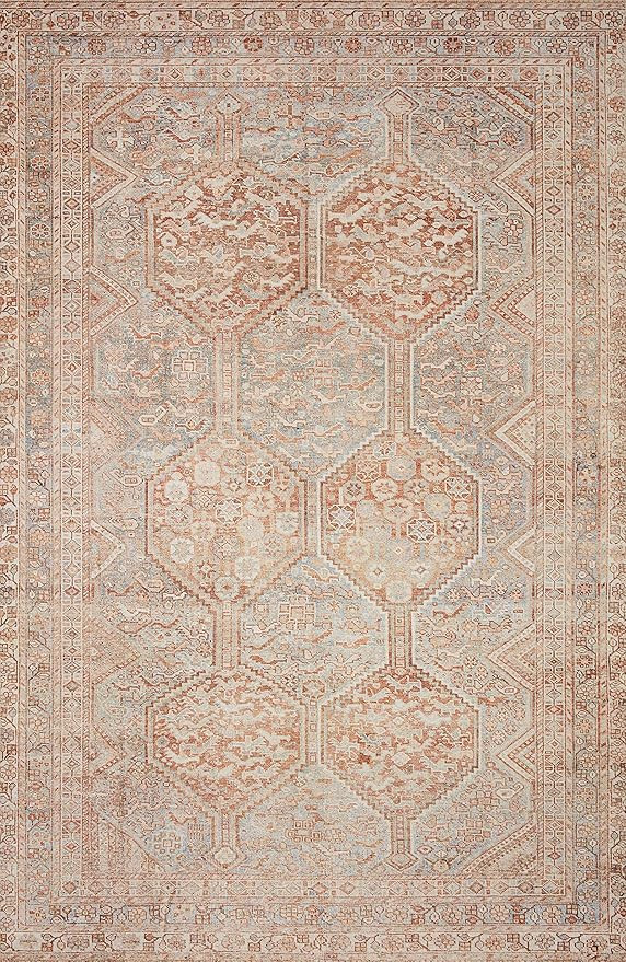 Chris Loves Julia x Loloi Jules JUL-04 Tangerine / Mist Oriental Area Rug 2'-0" x 5'-0" | Amazon (US)