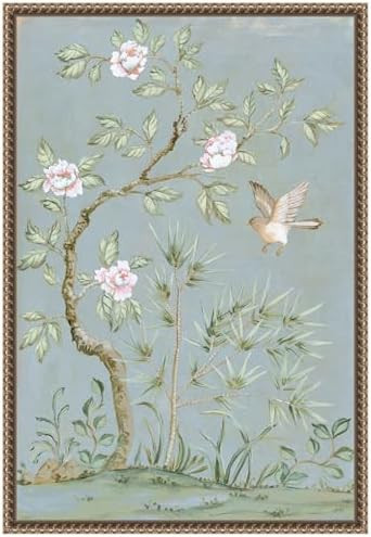 Amanti Art Framed Canvas Wall Art 23x16 Spring Flower Mural II Blue by Julia Purinton, Framed Wal... | Amazon (US)
