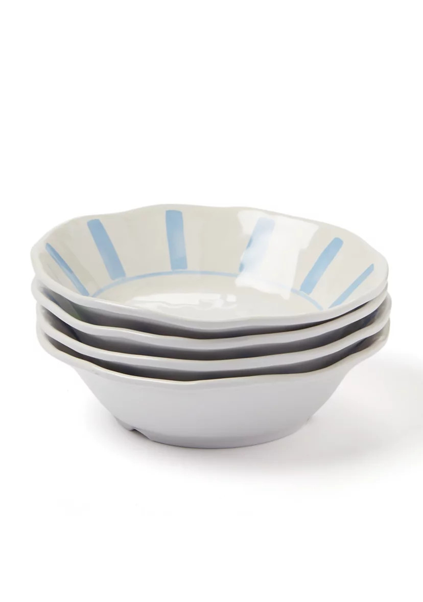 Crown & Ivy™Set of 4 Striped Melamine Salad Bowls | Belk